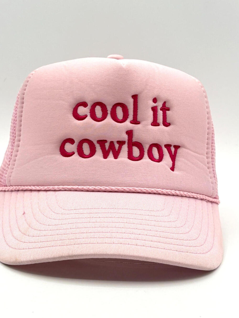 Charlie Southern 'Cool it Cowboy' Pink Rope Mesh Trucker Snapback Cap